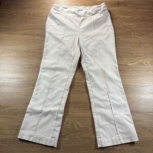 J.McLaughlin Pants Women's 12 Beige Stretch Straight Leg Trouser Minimalist